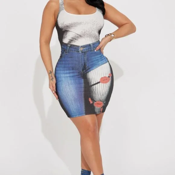 Fashion Nova | Dresses | Blue Jean Tank Dress | Poshmark